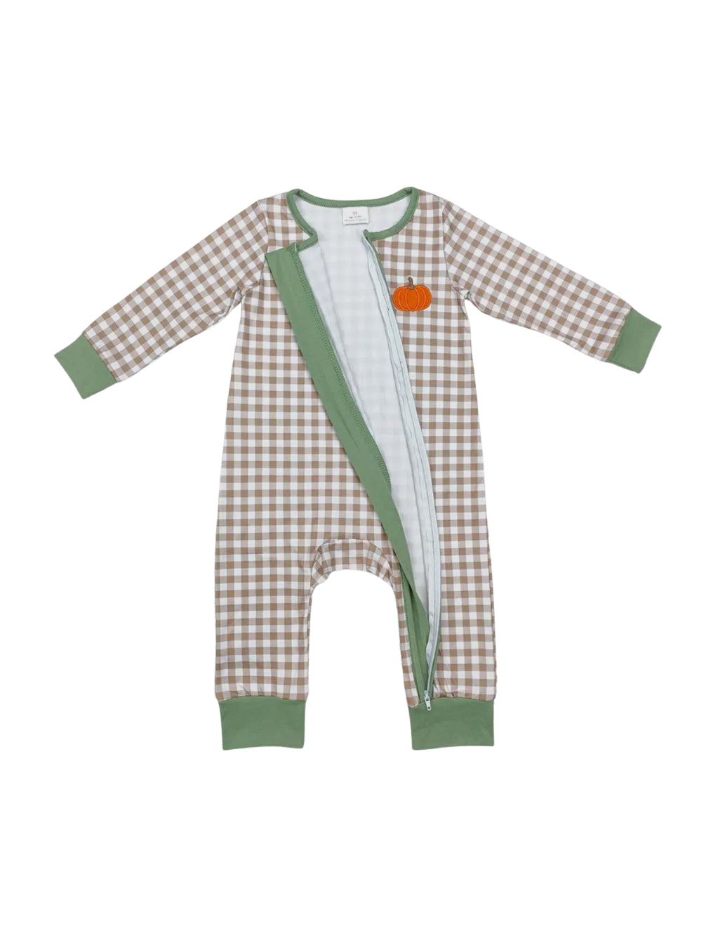 Fall Checkered Pumpkin Onesie