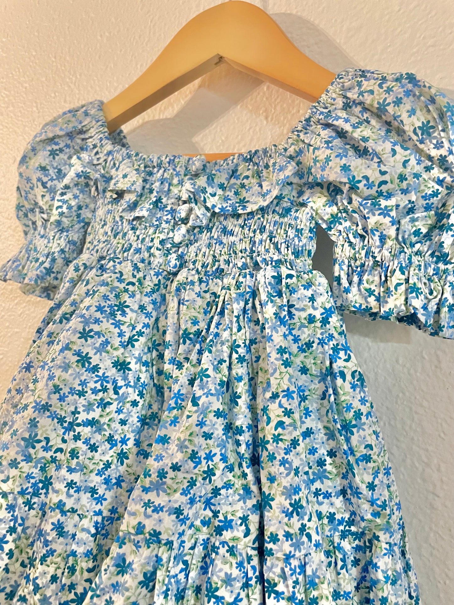 Blue Puff Sleeve Dress