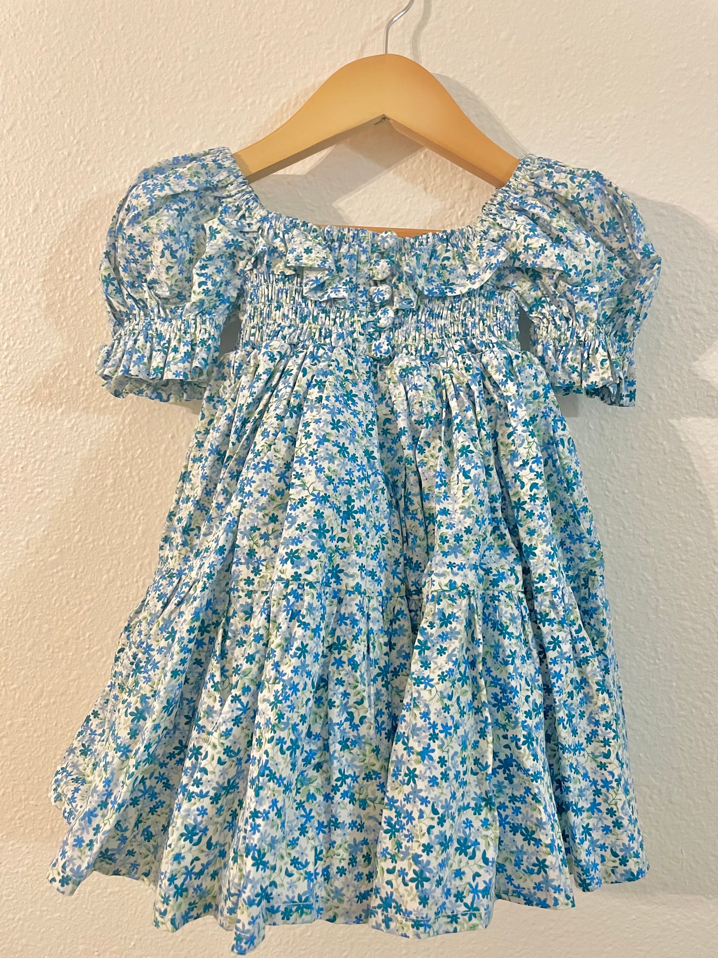 Blue Puff Sleeve Dress
