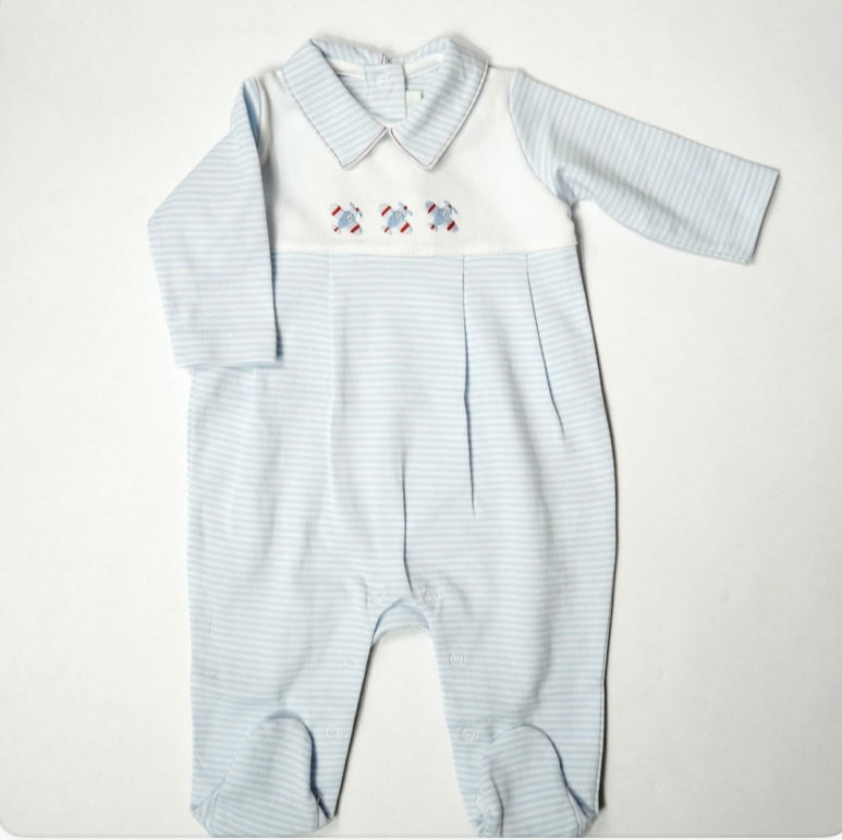 Airplane Smocked Footie