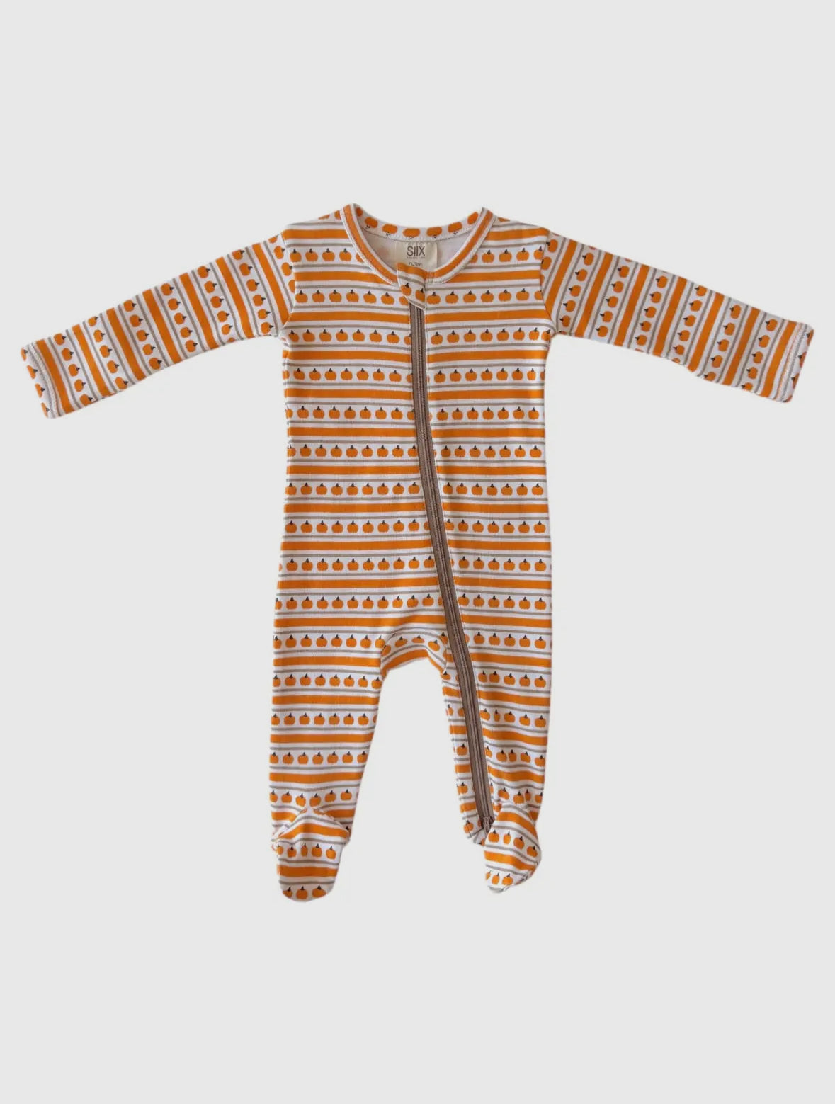 Pumpkin Stripe - Zip Footie