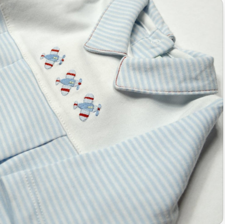 Airplane Smocked Footie