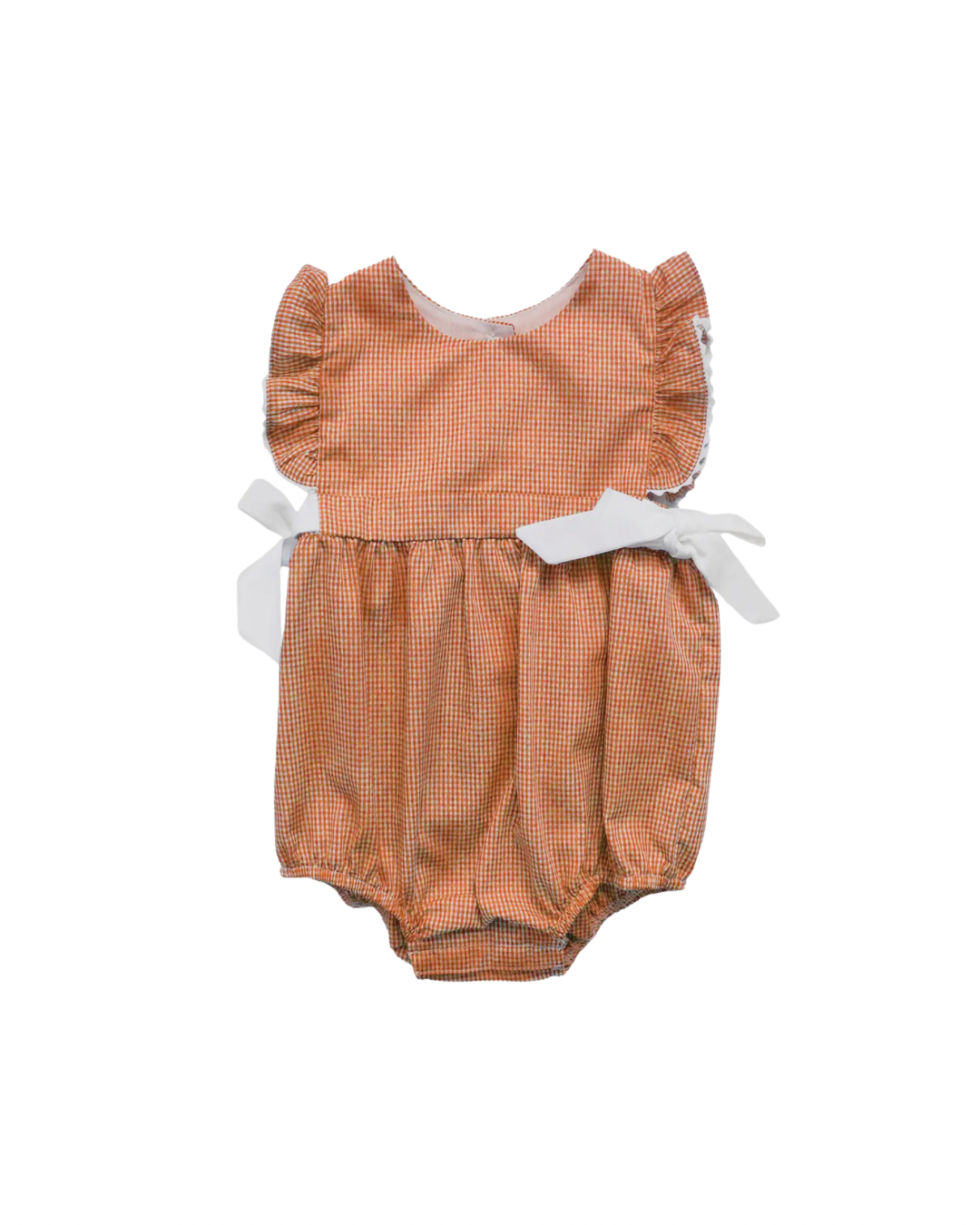 Orange Bubble with White Bows & Ruffle Sleeves