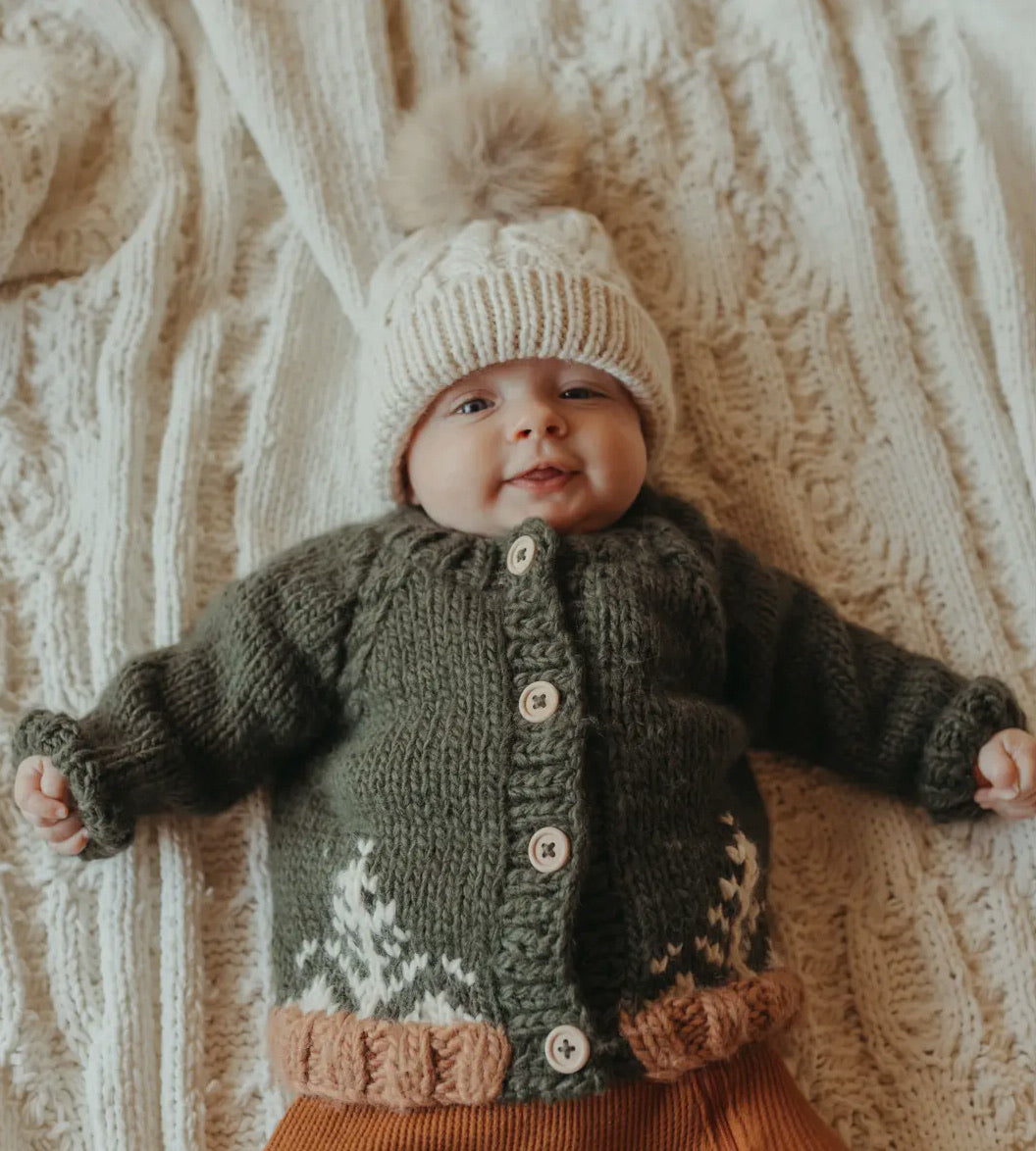 Forest Loden Cardigan Sweater
