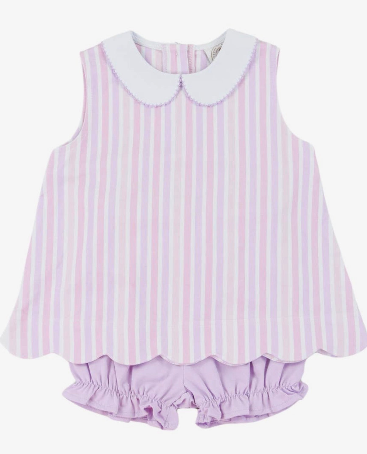 Charlotte Seaside Stripe Scalloped Set