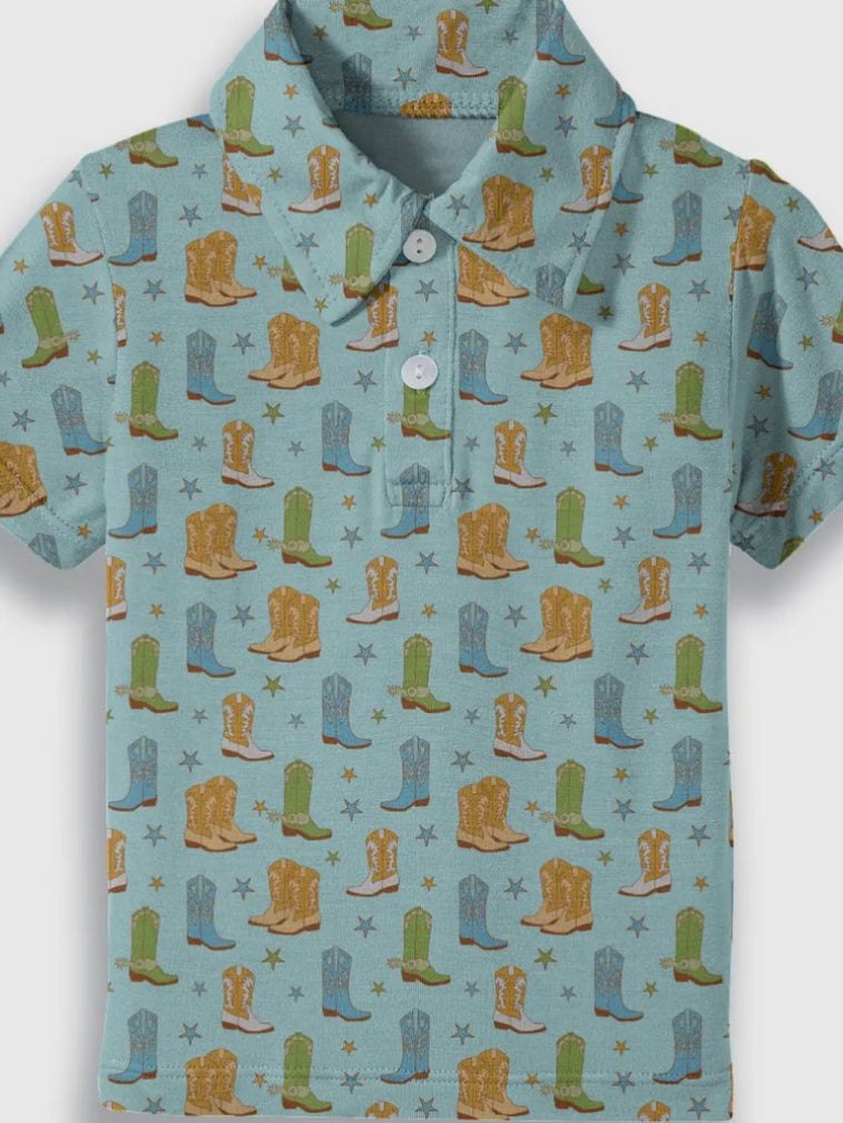 Cowboy Boots & Stars Polo Shirt