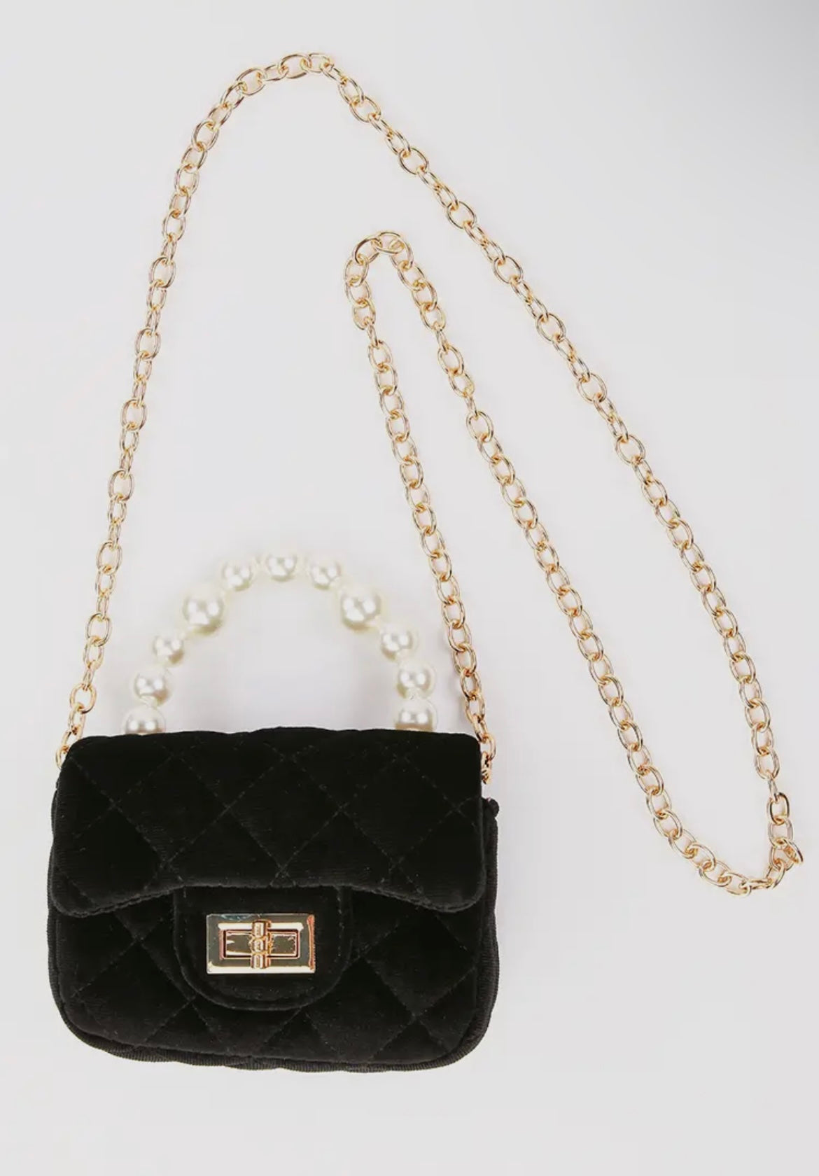 Black velvet purse