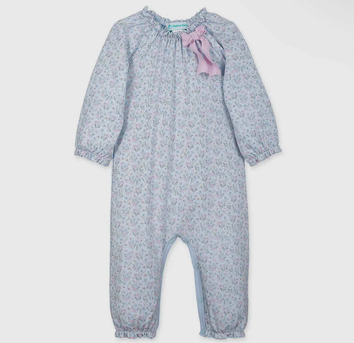 Avery on Baby Blue Romper