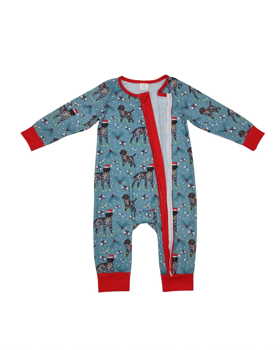 Christmas Dogs Zip Romper