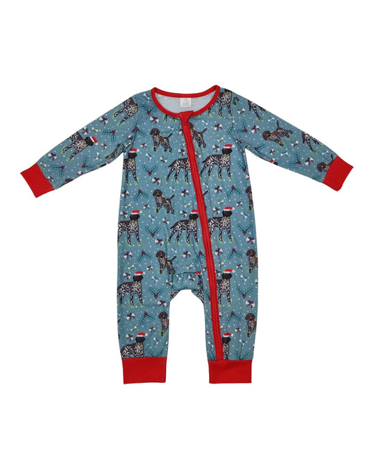 Christmas Dogs Zip Romper