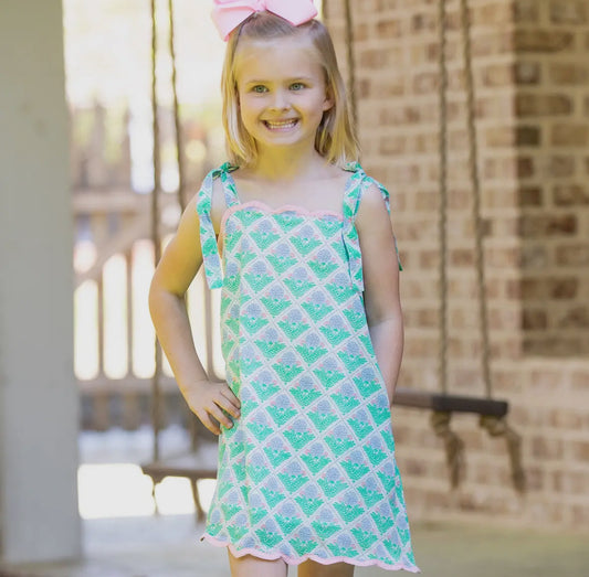 Blossoms Scallop Dress