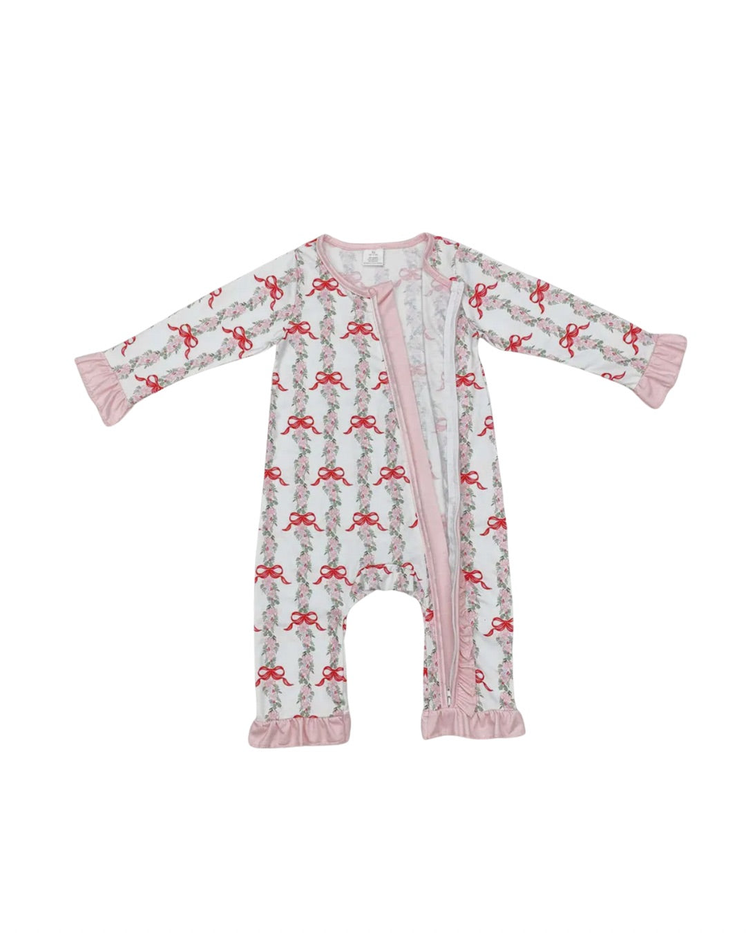 Christmas Red Bows and Ruffles Romper