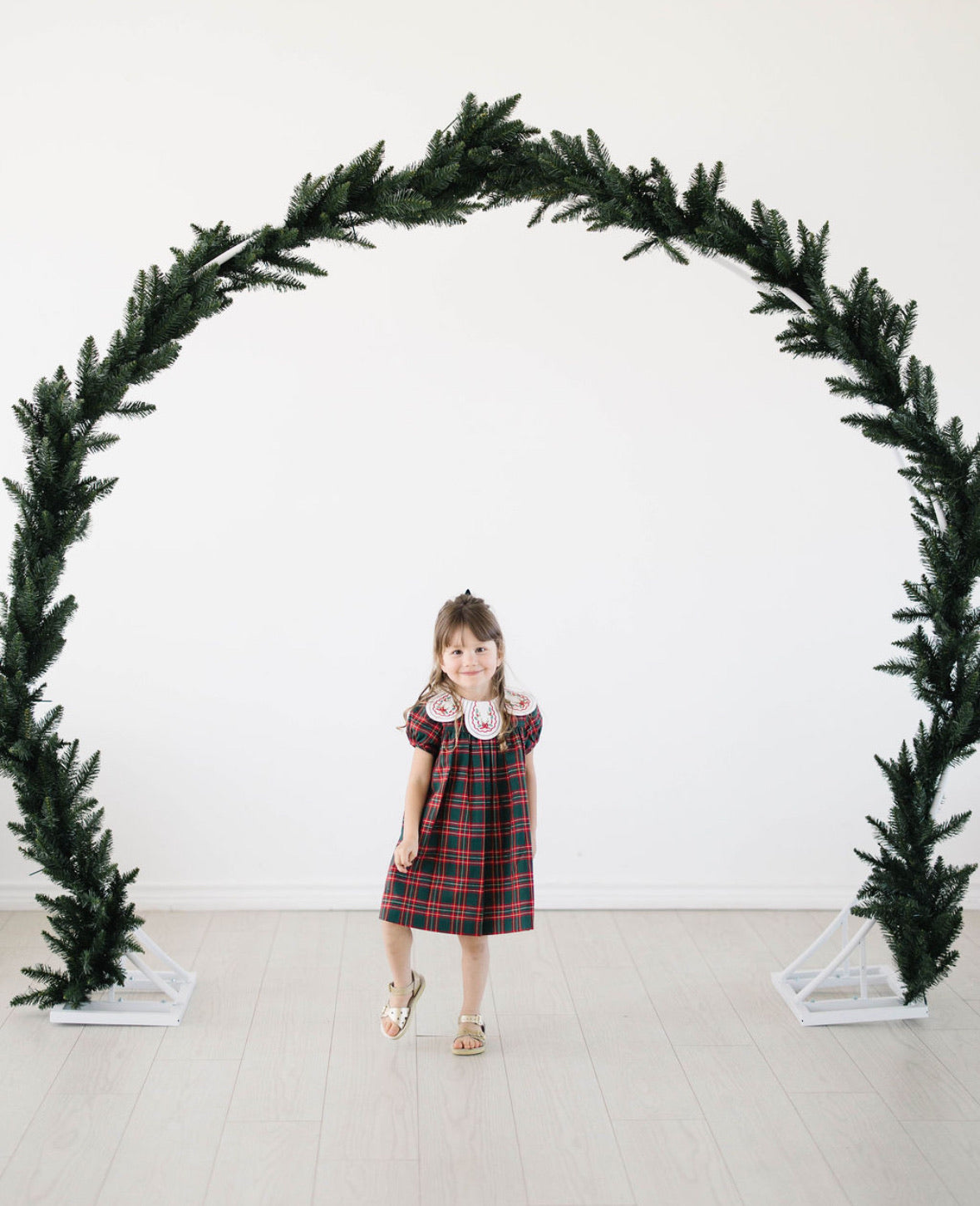 Holiday Plaid Petal Dress