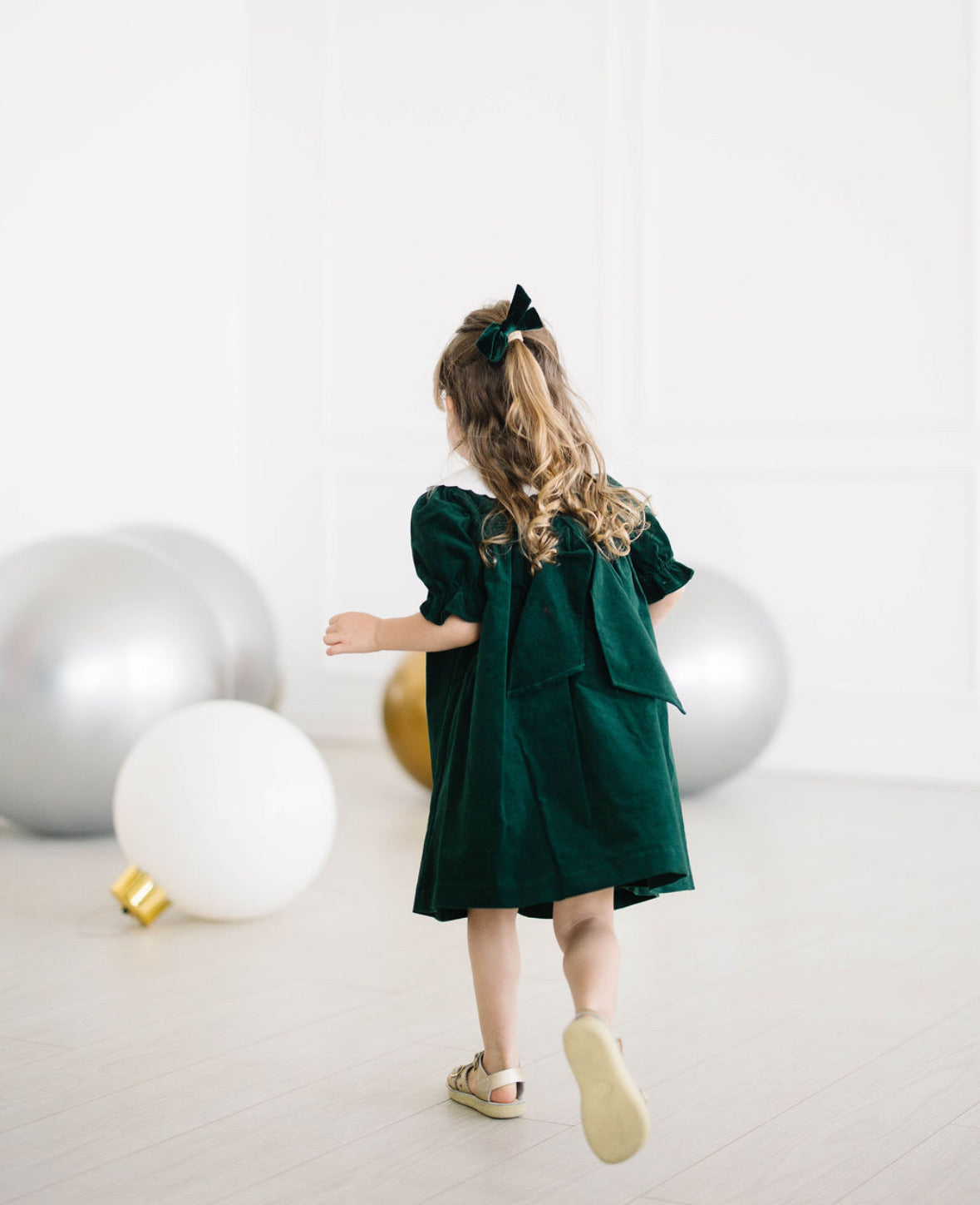 Green Holly Jolly Velvet Miller Dress