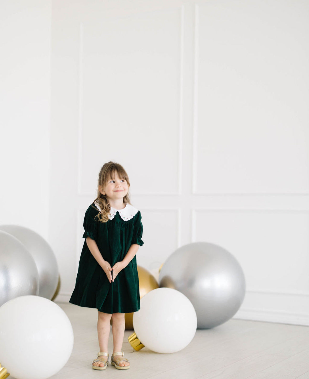 Green Holly Jolly Velvet Miller Dress