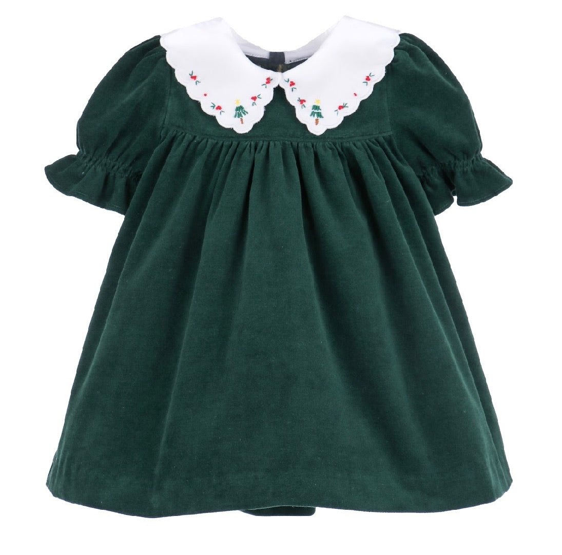 Green Holly Jolly Velvet Miller Dress