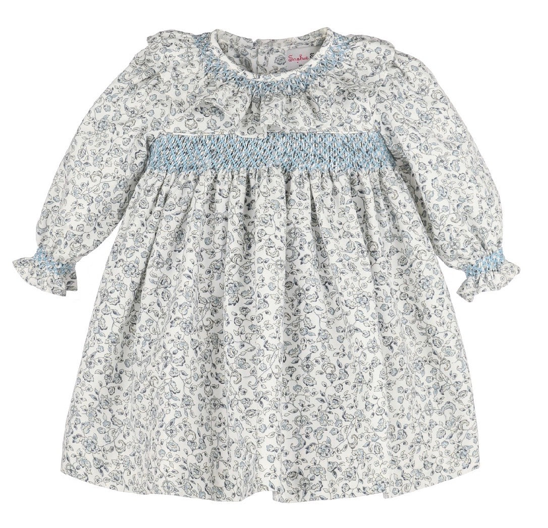 Heirloom Floral Dress Blue - Sophie and Lucas