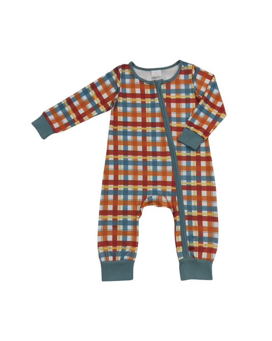 Fall Gingham Onesie