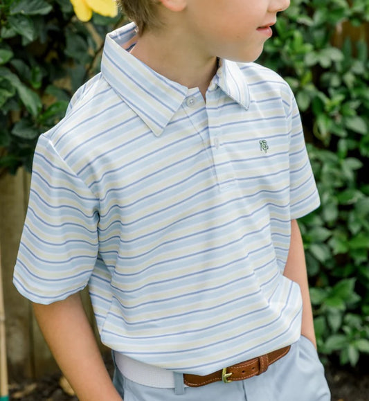 Henry-Stripe Performance Polo