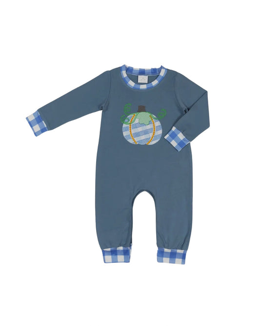 Baby Boy Pumpkin Appliqué Romper