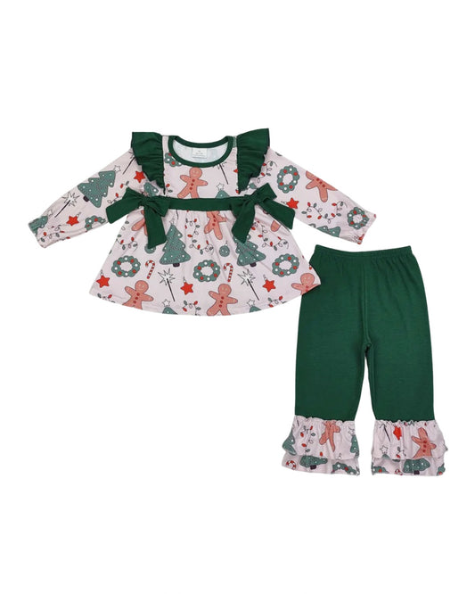 Gingerbread and Bows Pant Set