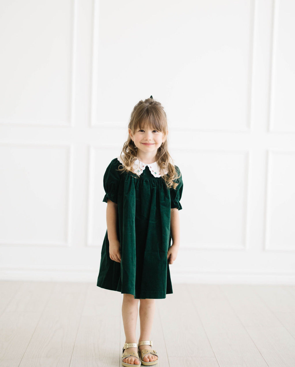 Green Holly Jolly Velvet Miller Dress