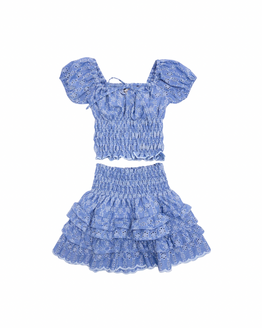 Poppi Set - Blue Denim Eyelet