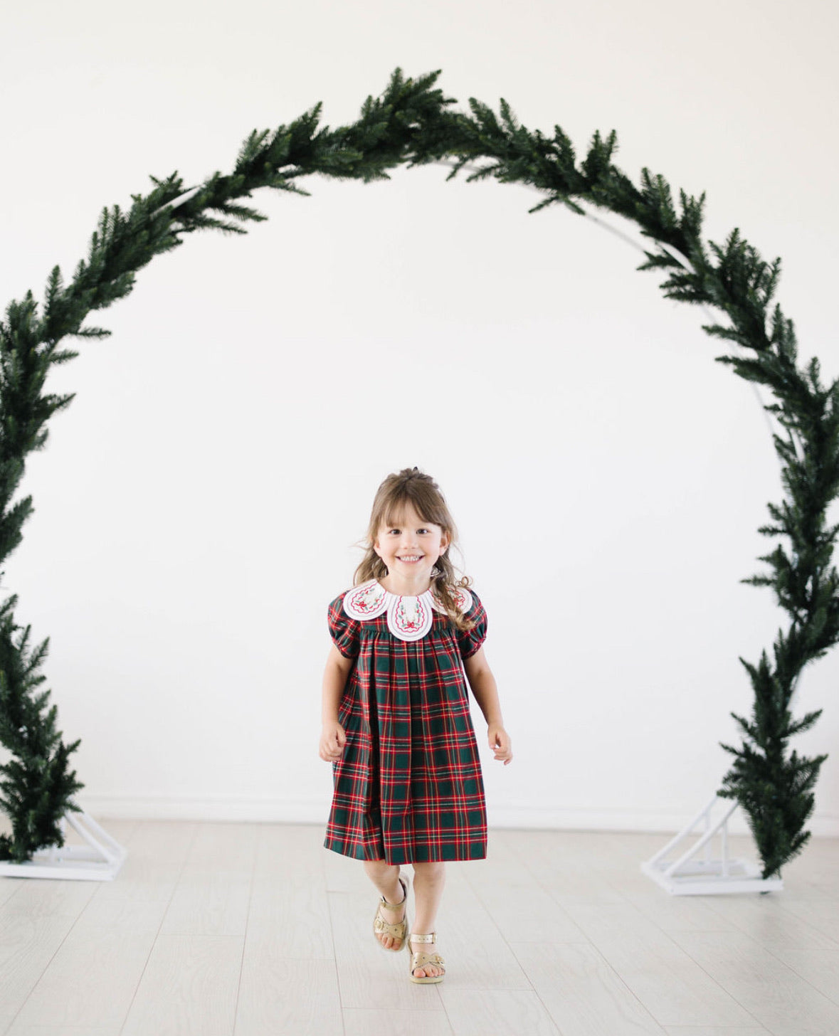 Holiday Plaid Petal Dress