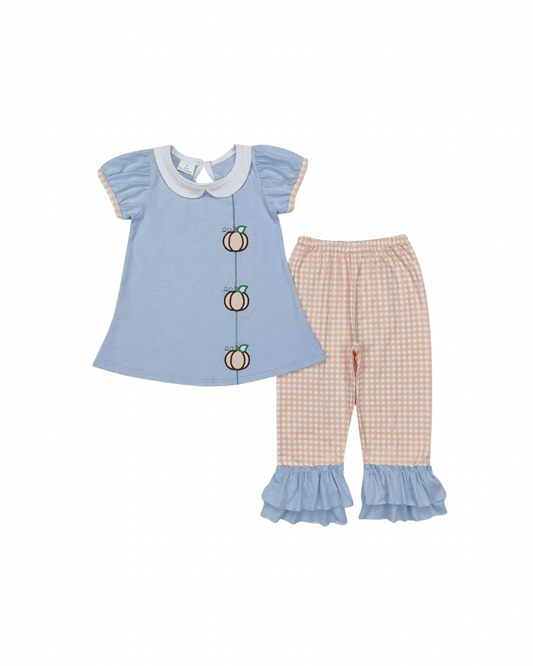 Blue Pumpkins Plaid Pant Set