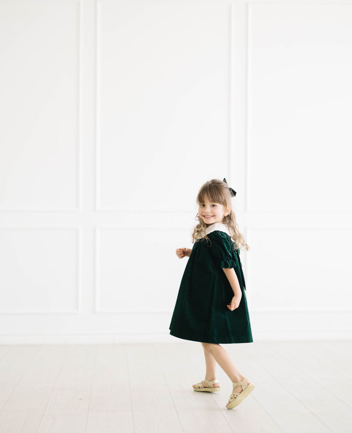 Green Holly Jolly Velvet Miller Dress