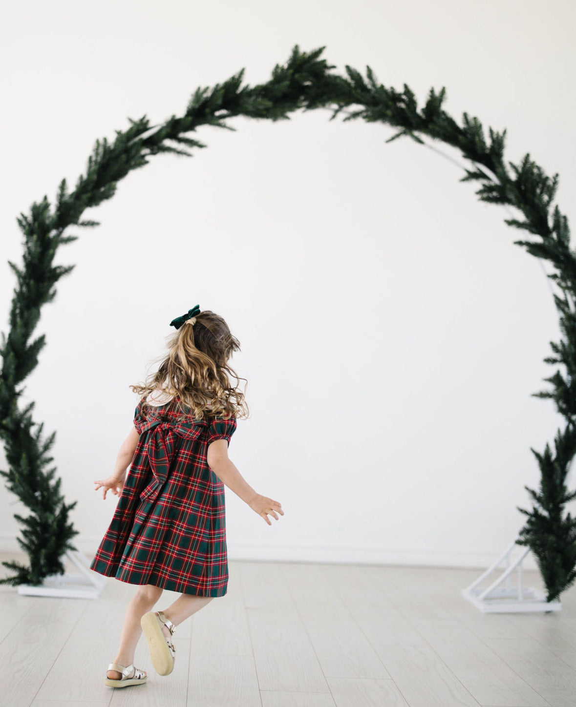 Holiday Plaid Petal Dress