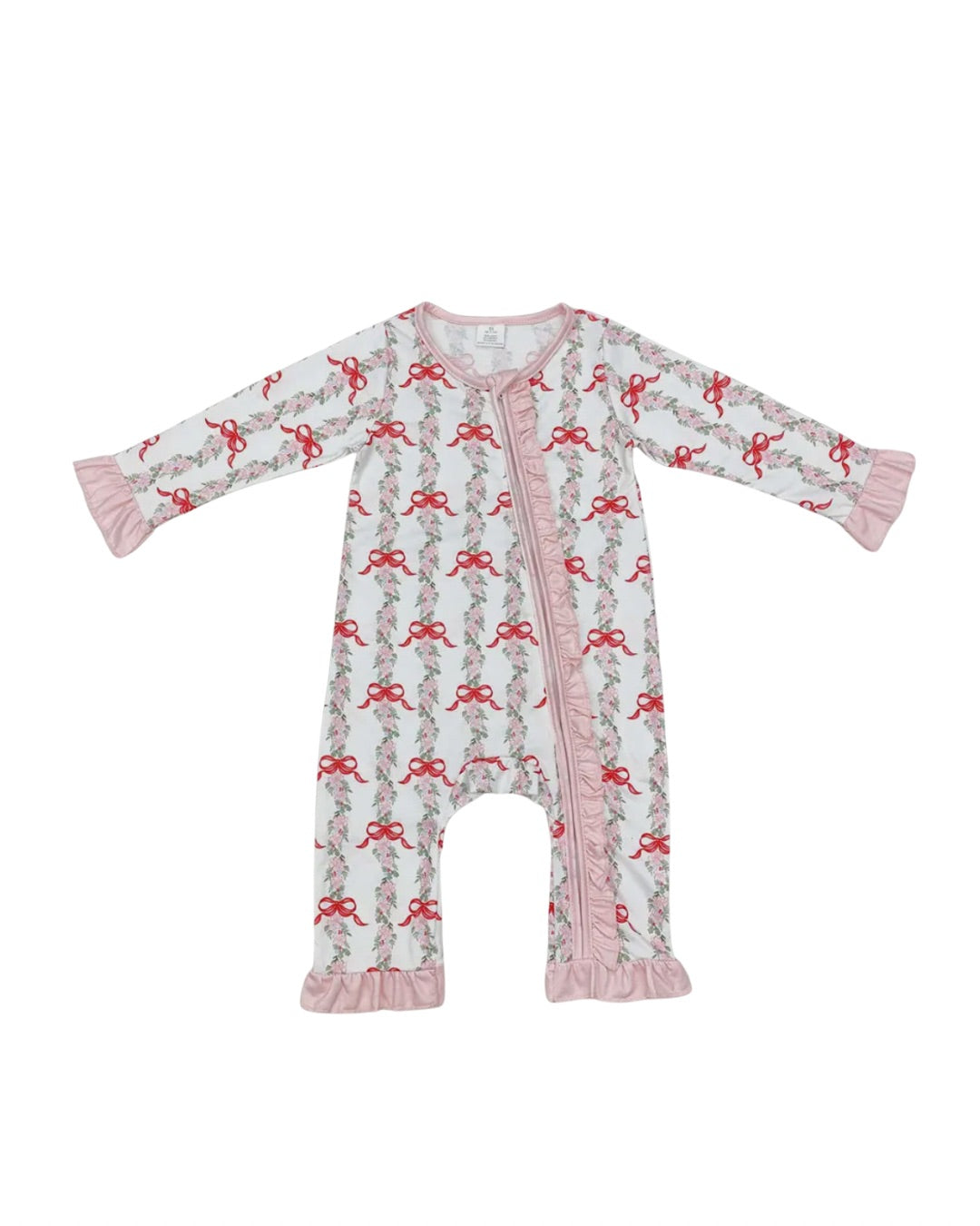 Christmas Red Bows and Ruffles Romper