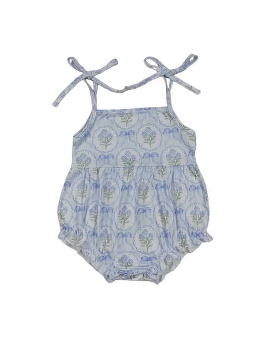 Genevieve Blue Flowers Romper