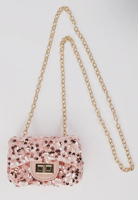 Pink sequin purse