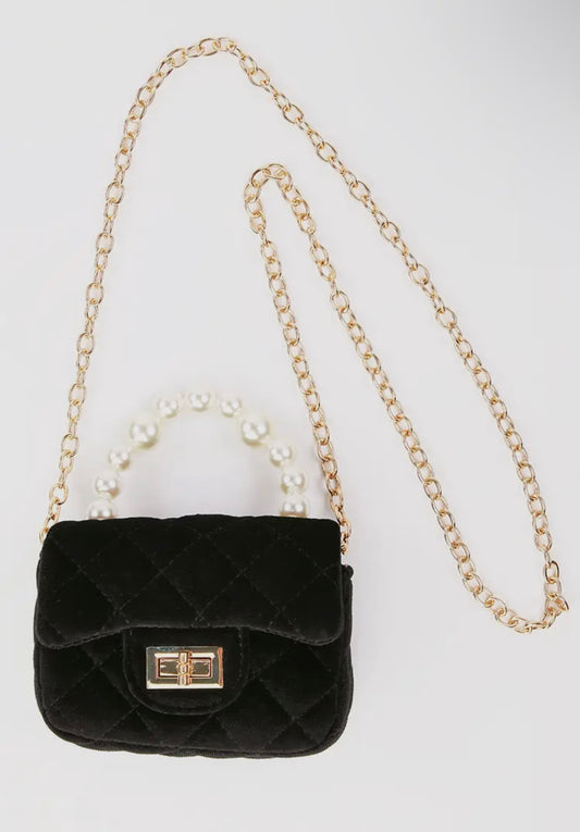 Black velvet purse